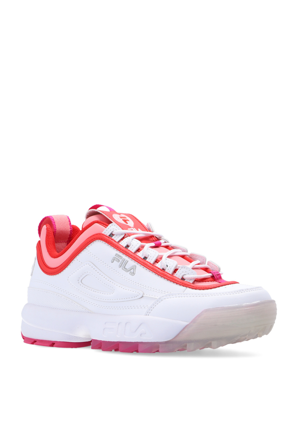 Black and discount pink fila trainers